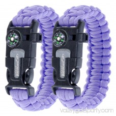 Paracord Planet Survival Adult Paracord Bracelets – Comes with Flint, Firestarter, Whistle, Compass & Knife/Scraper – Stay Safe Camping, Hiking, Fishing, in the Wilderness, & More
